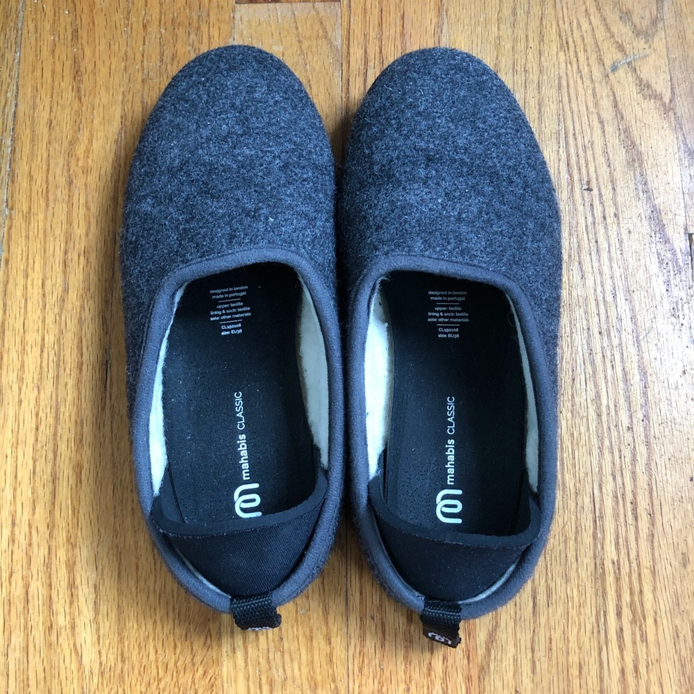 mahabis slippers dark grey size 38
